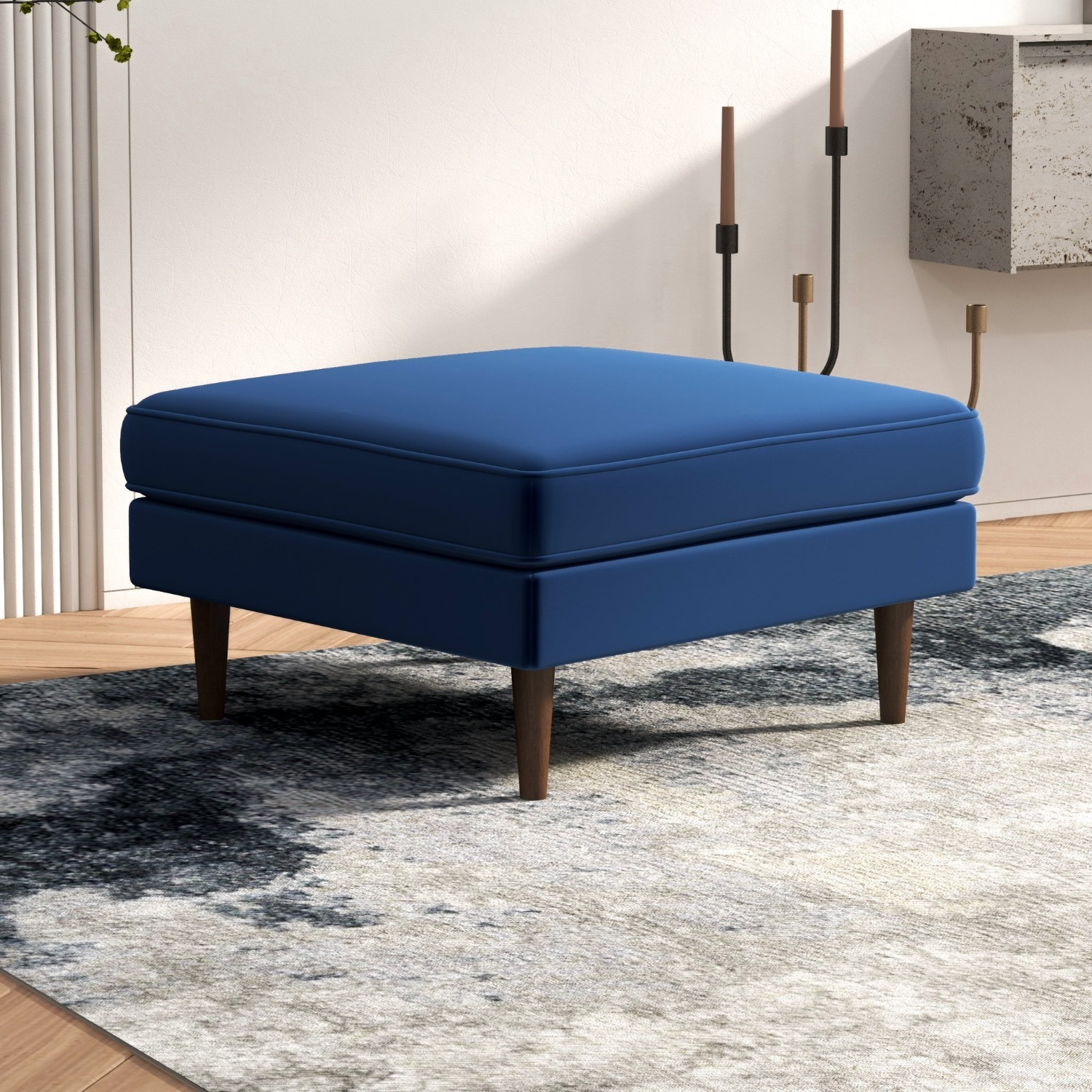 Midinmod Fordham Blue Velvet Ottoman - image-6