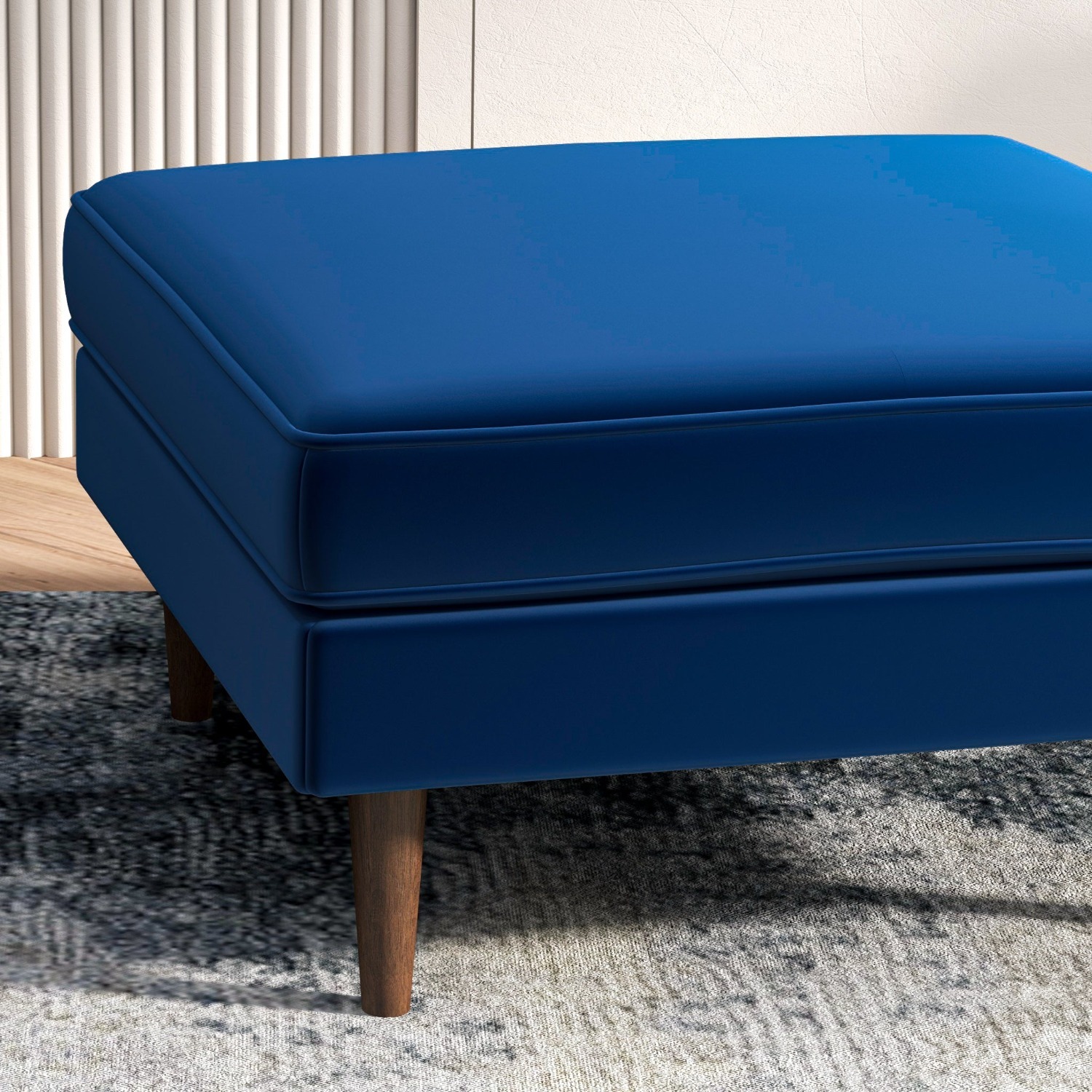 Midinmod Fordham Blue Velvet Ottoman - image-3