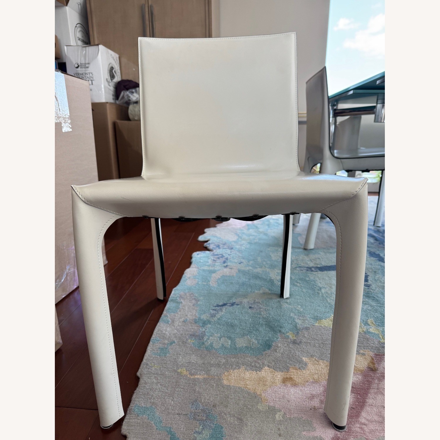 Matteograssi White Leather Dining Chairs - image-1
