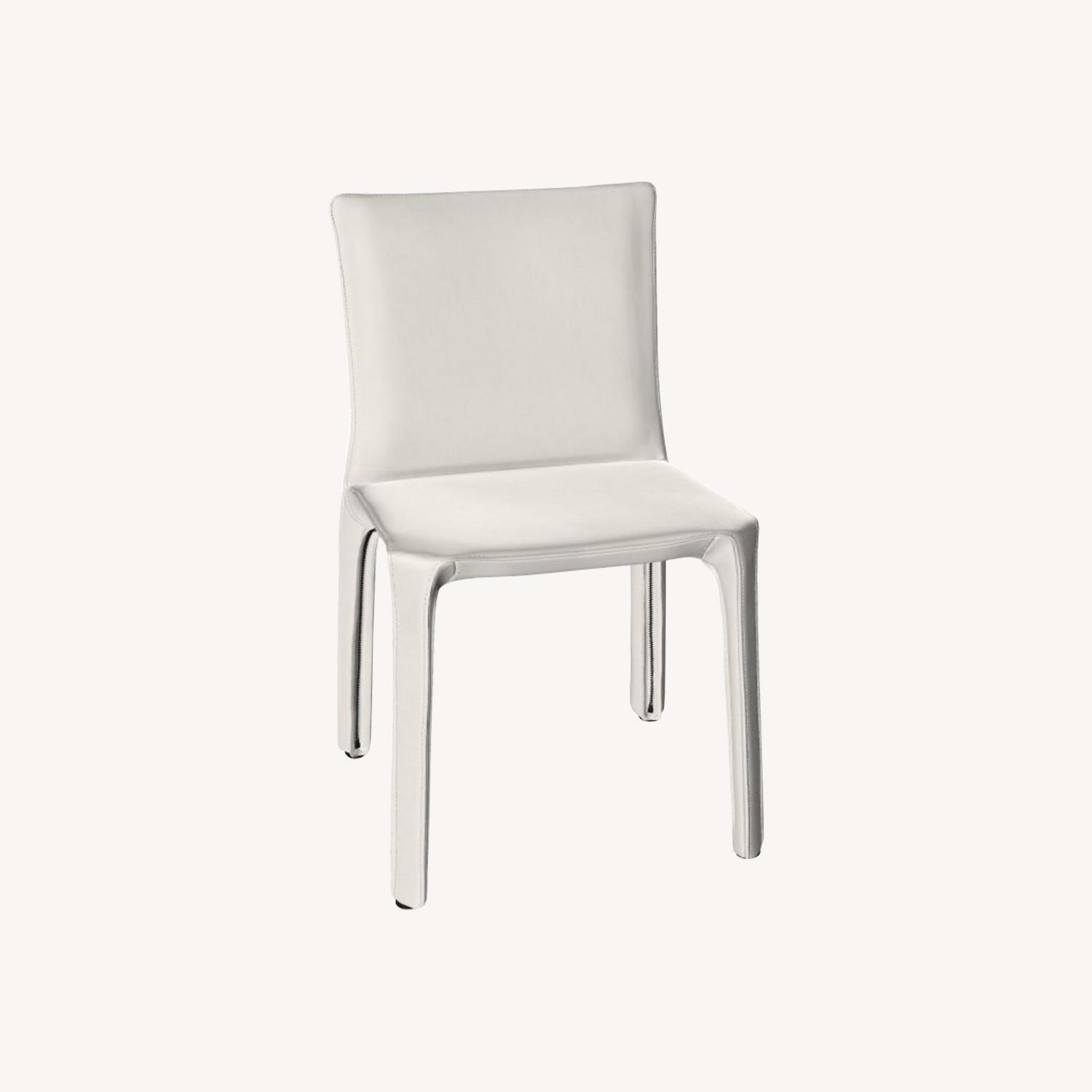 Matteograssi White Leather Dining Chairs - image-0