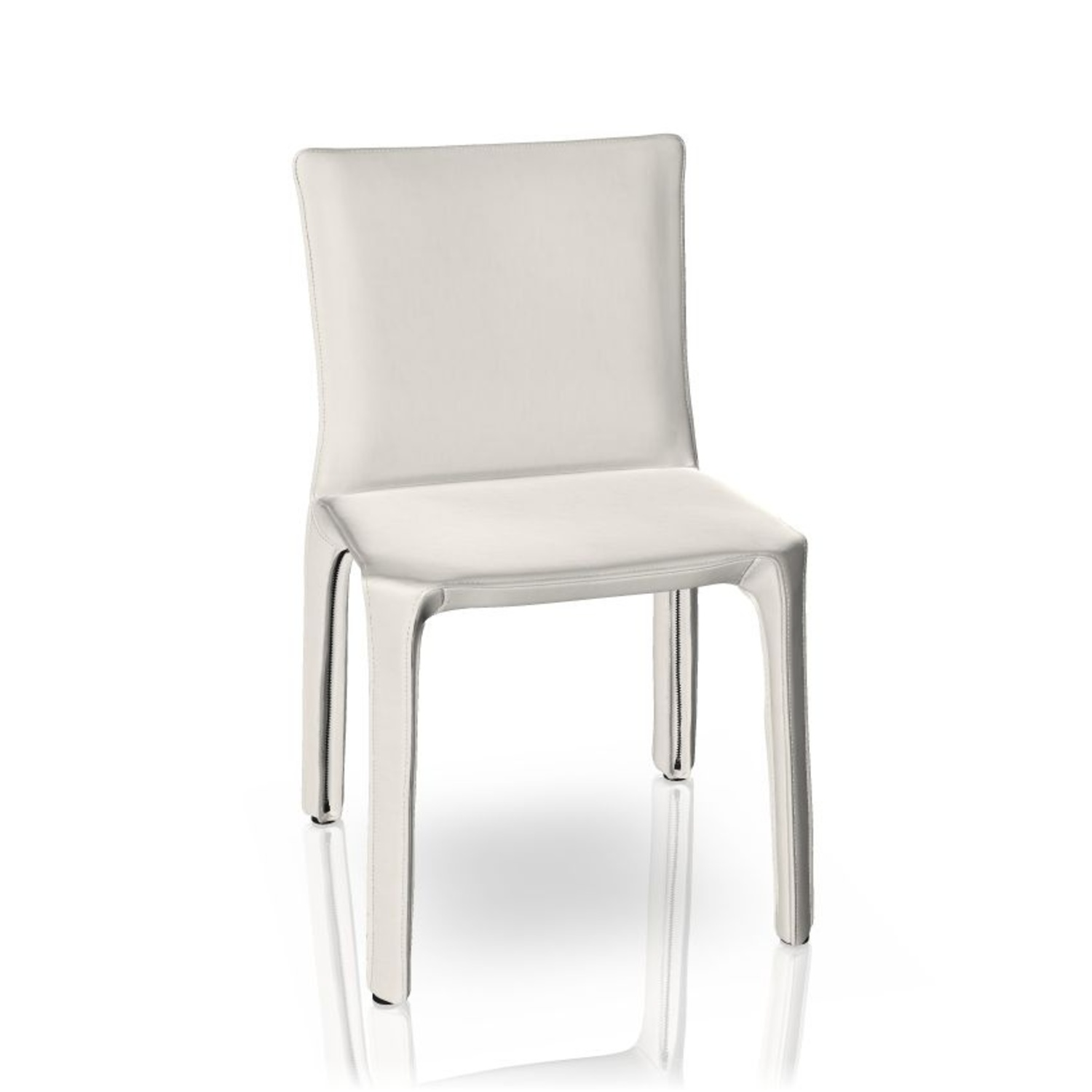 Matteograssi White Leather Dining Chairs - image-4