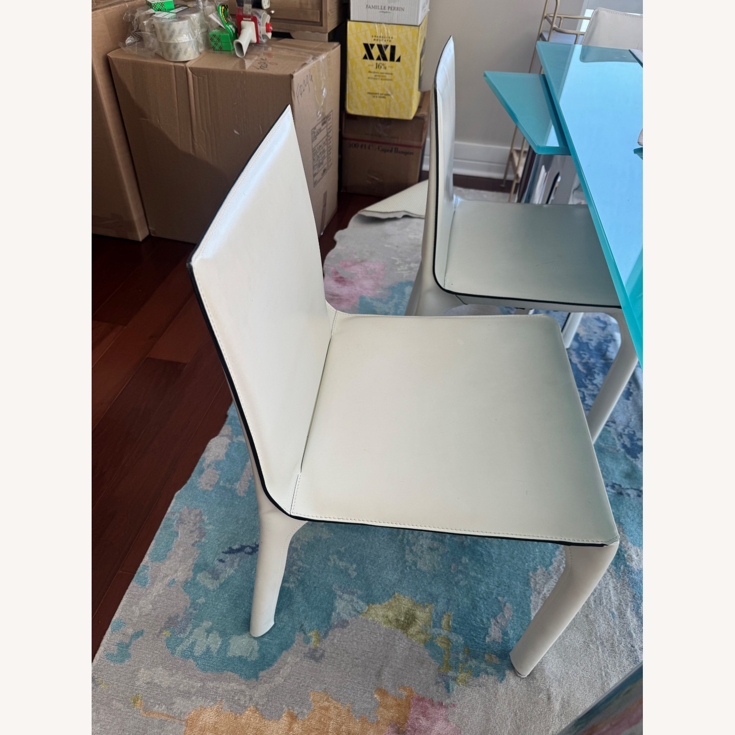 Matteograssi White Leather Dining Chairs - image-3