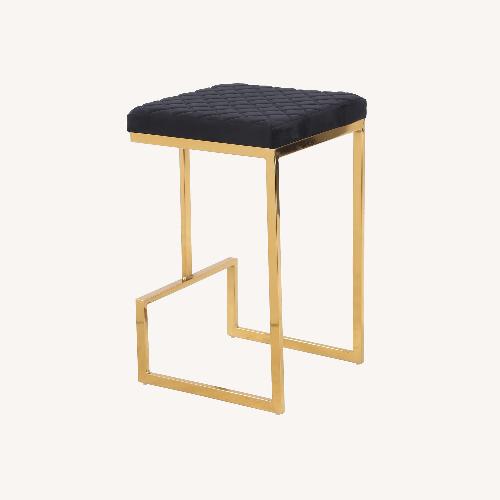 Used Felicia Black Velvet Counter Stool for sale on AptDeco