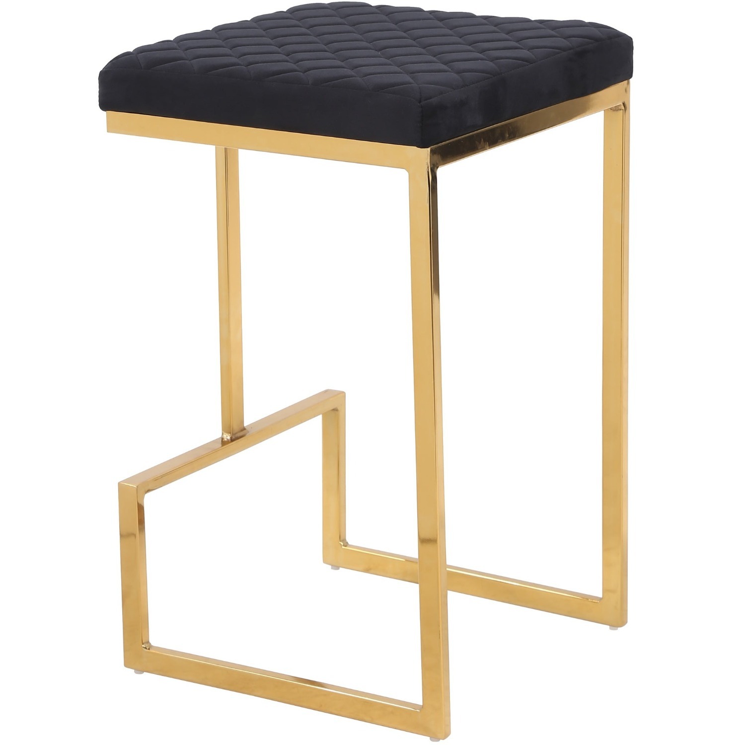 Felicia Black Velvet Counter Stool - image-5