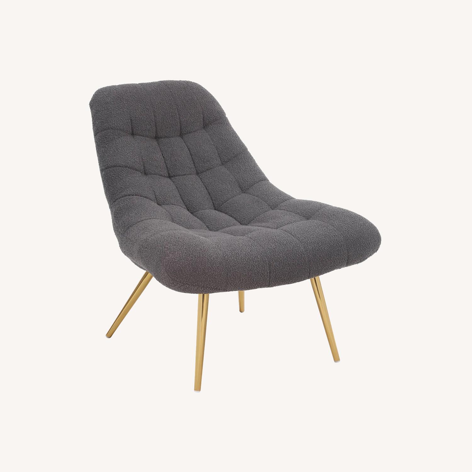Edna Grey Boucle Lounge Chair - image-0