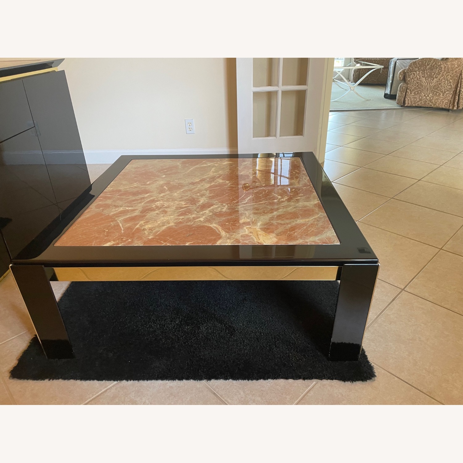 Italian Lacquer and Marble Coffee Table - image-1