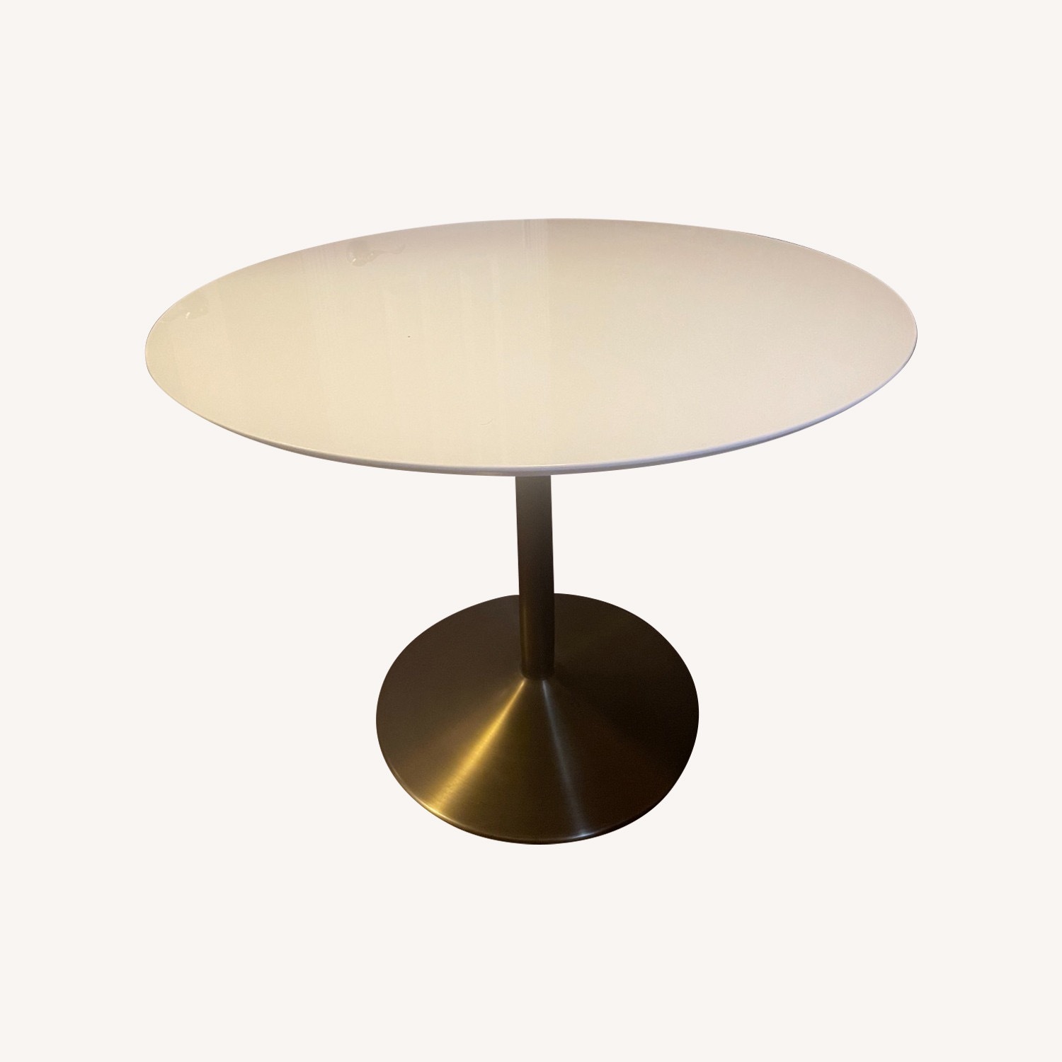 CB2 White Odyssey Brass Dining Table - image-1
