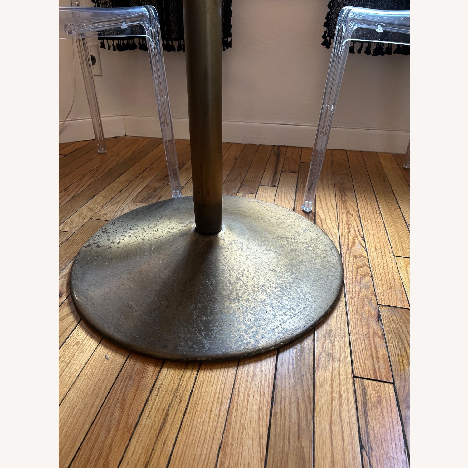 CB2 White Odyssey Brass Dining Table - image-6