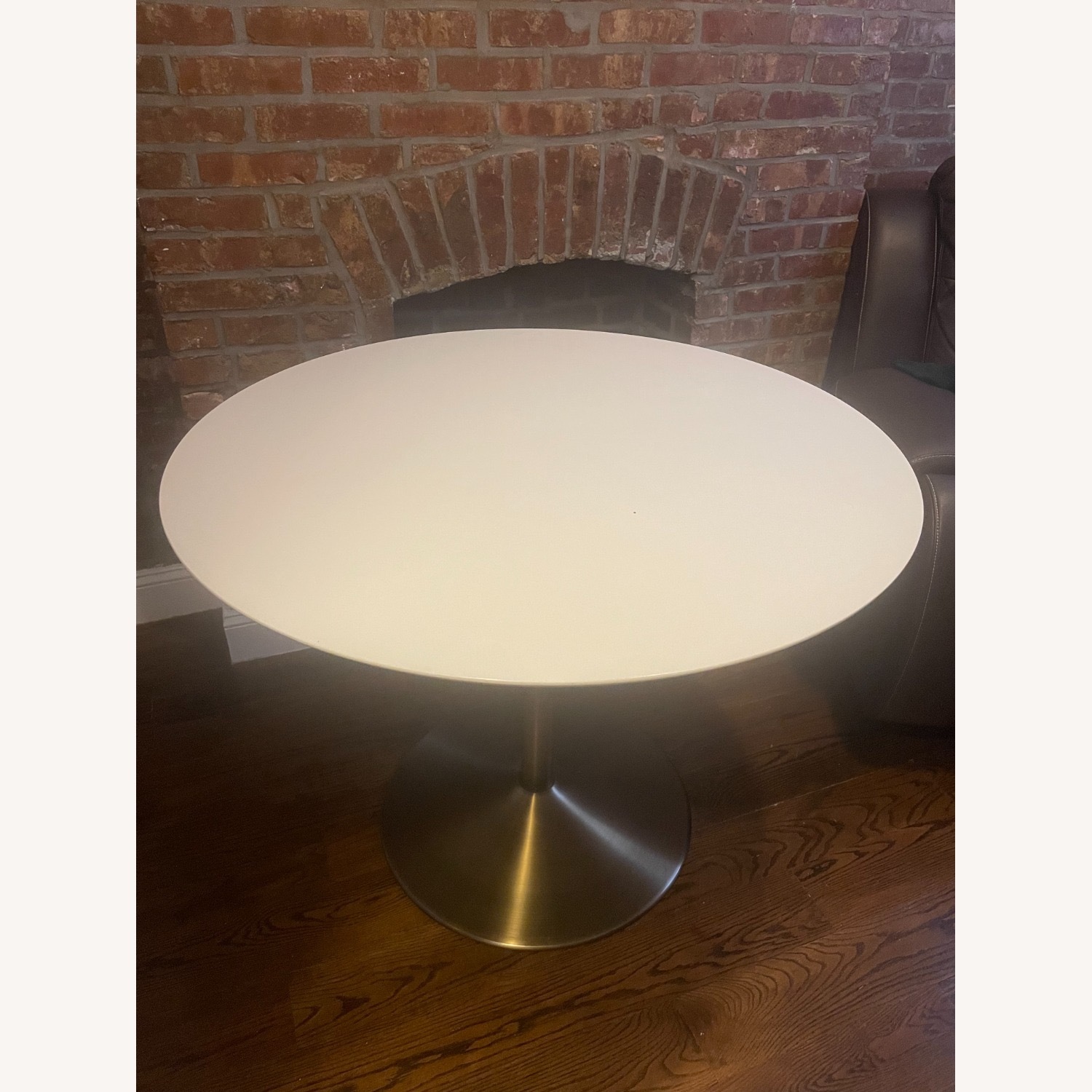 CB2 White Odyssey Brass Dining Table - image-4