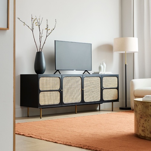 Used West Elm Ida Woven Media Console for sale on AptDeco