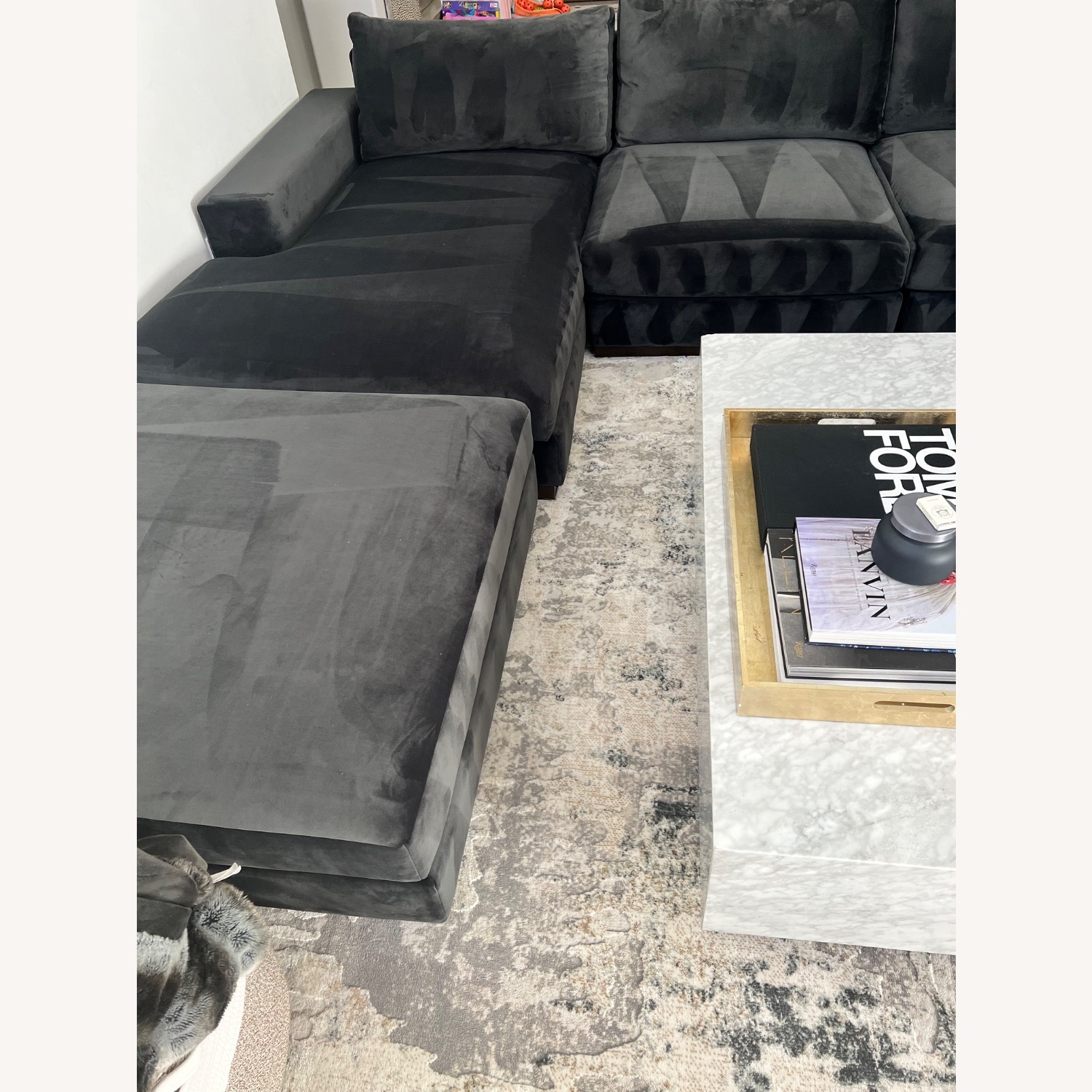 Joybird Holt Grand Sectional Velvet - image-3