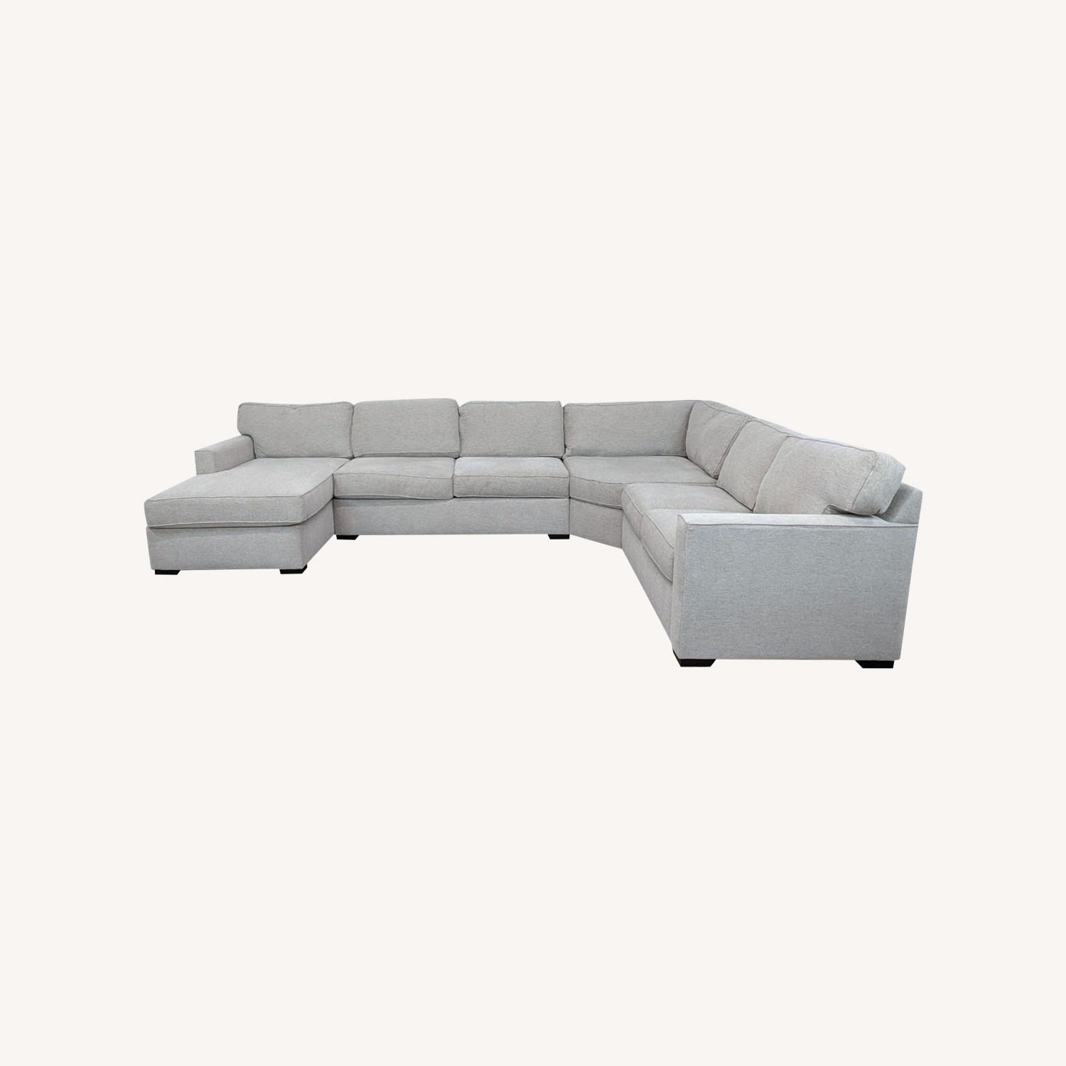 Living Spaces Neutral Gray Sectional Sofa - image-0