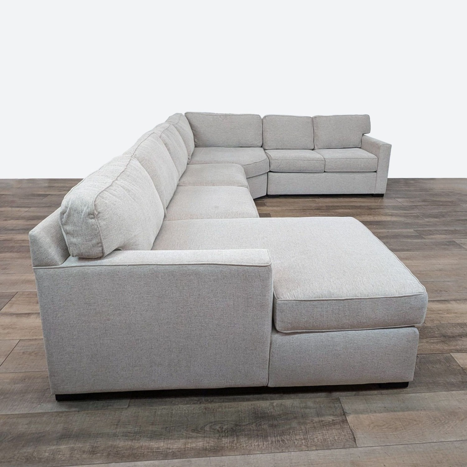 Living Spaces Neutral Gray Sectional Sofa - image-8