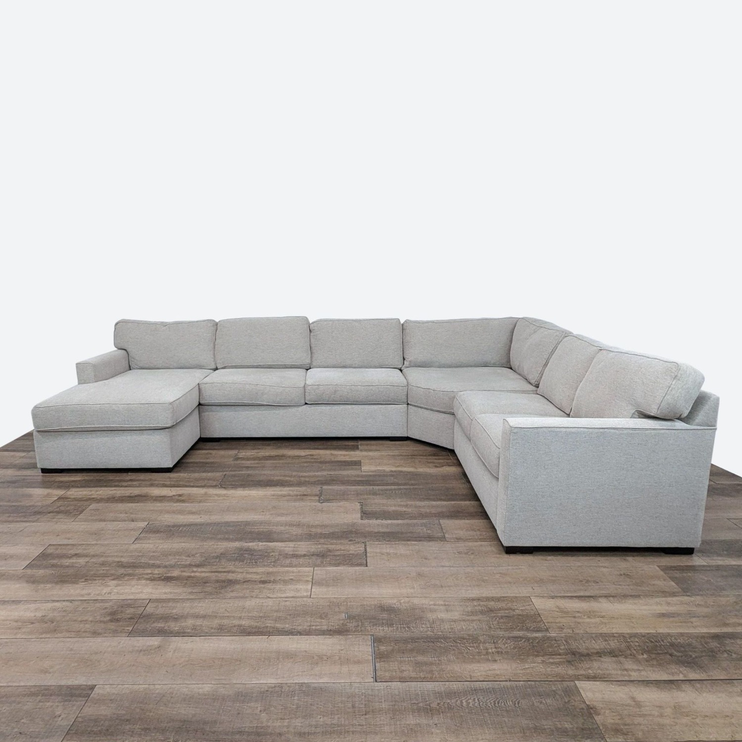 Living Spaces Neutral Gray Sectional Sofa - image-1
