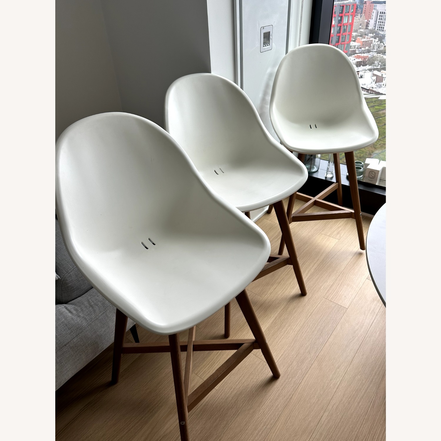 Wayfair Modern White Bar Stools Set of 3 - image-1