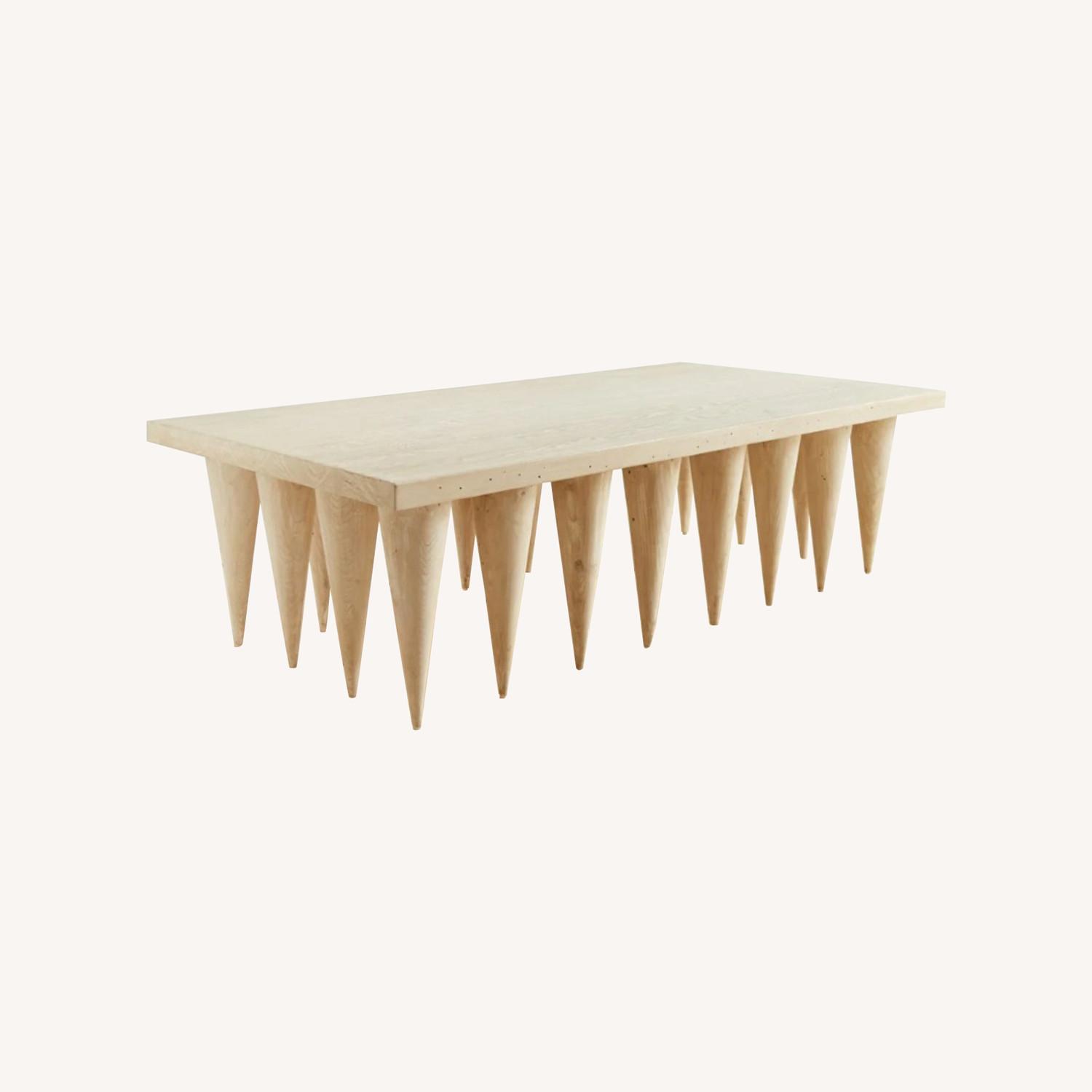 Greywash Coffee Table with Spike Base - image-0
