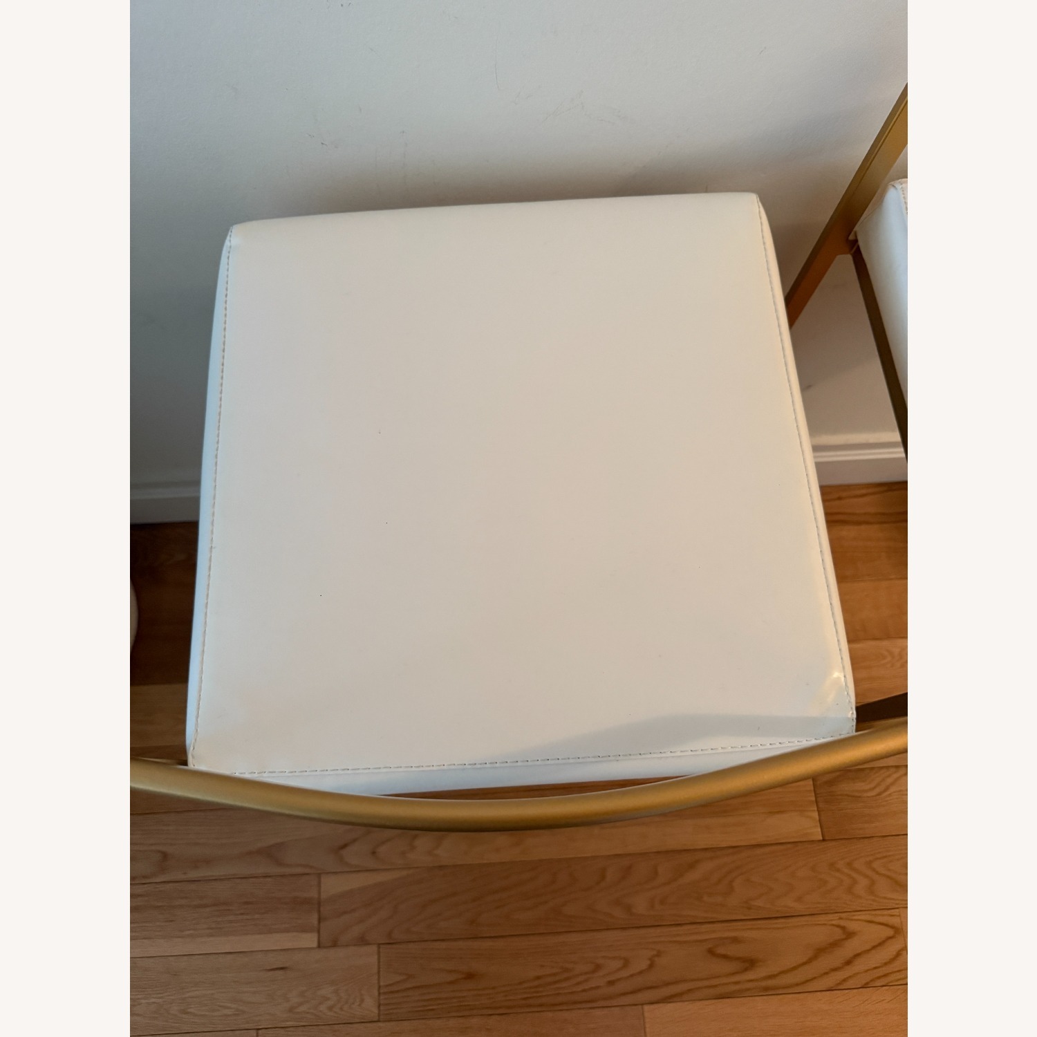Contemporary White & Gold Bar Stools - image-2