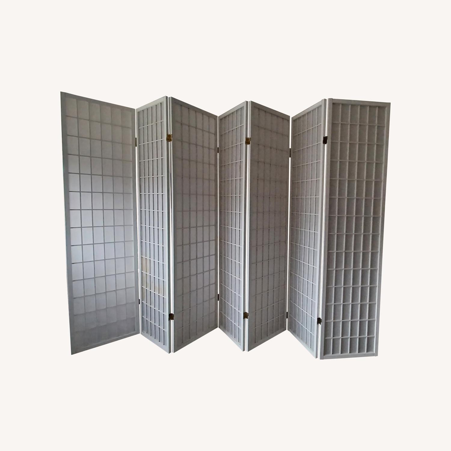 Squared 7 Panel Room Divider White - image-0