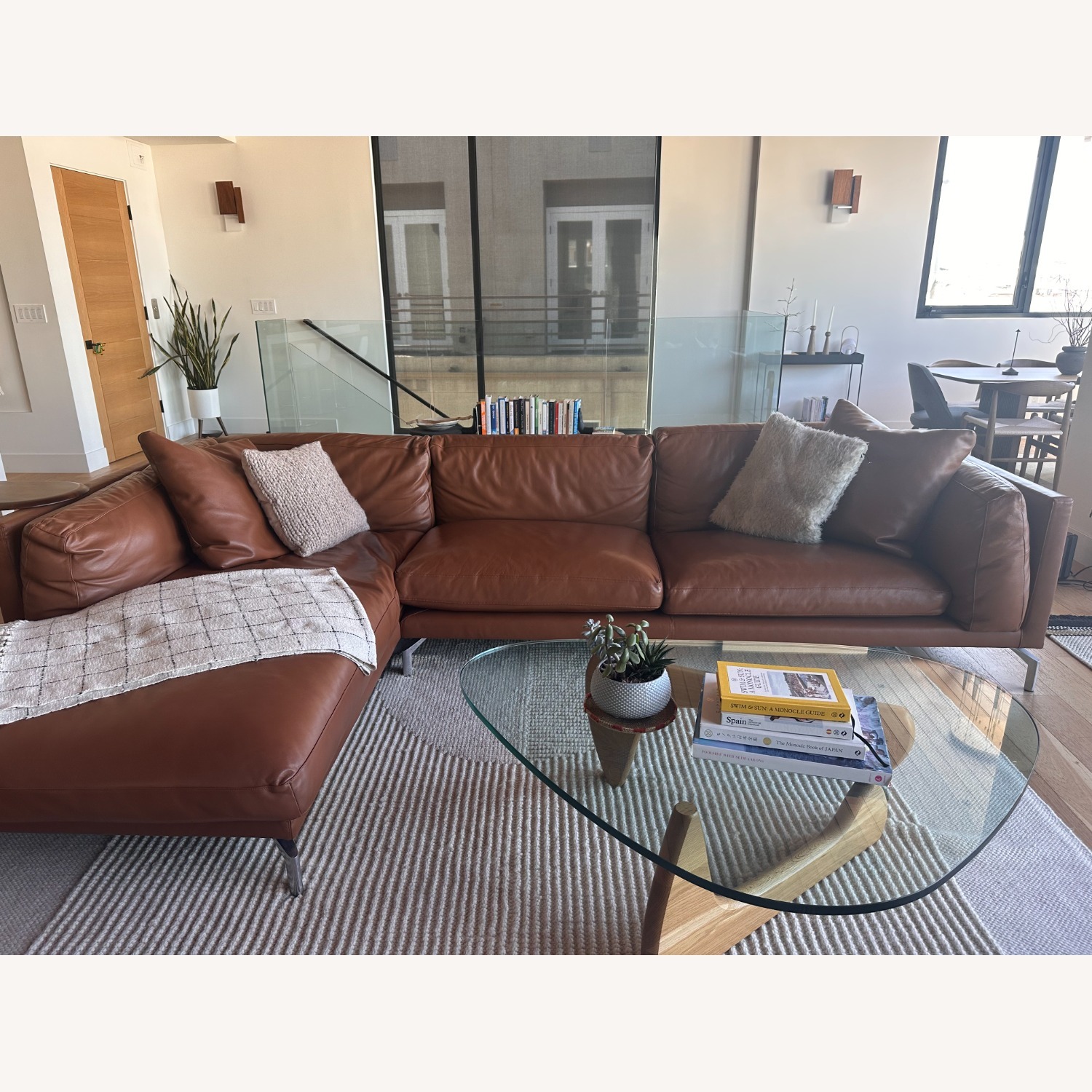  Design Within Reach Como Sectional Leather Sofa  - image-1