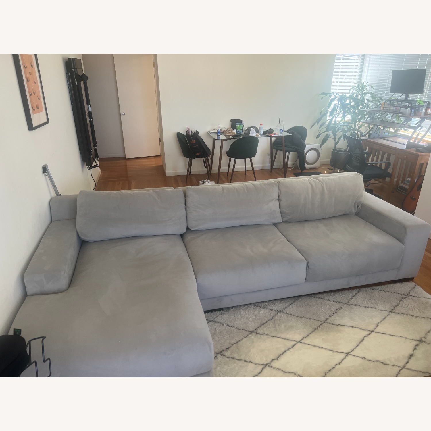 West Elm Dalton Silver Sectional - image-3