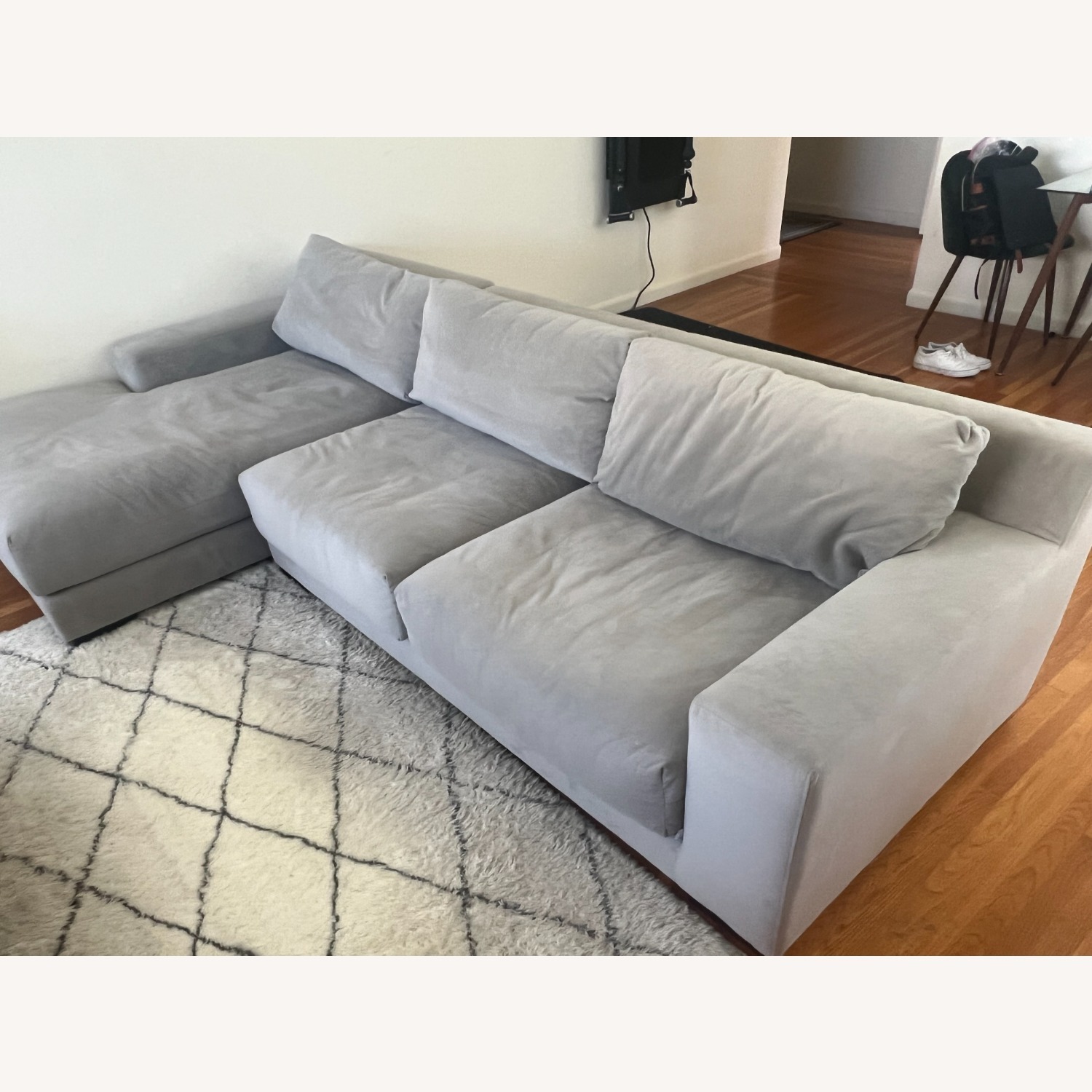 West Elm Dalton Silver Sectional - image-1