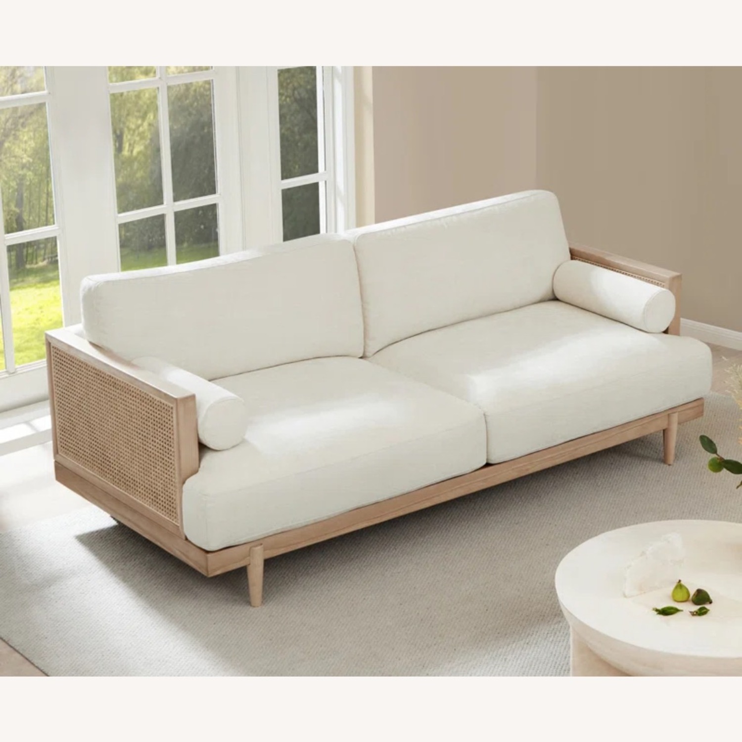 Wayfair Ahlea Natural Cane Upholstered Sofa - image-4