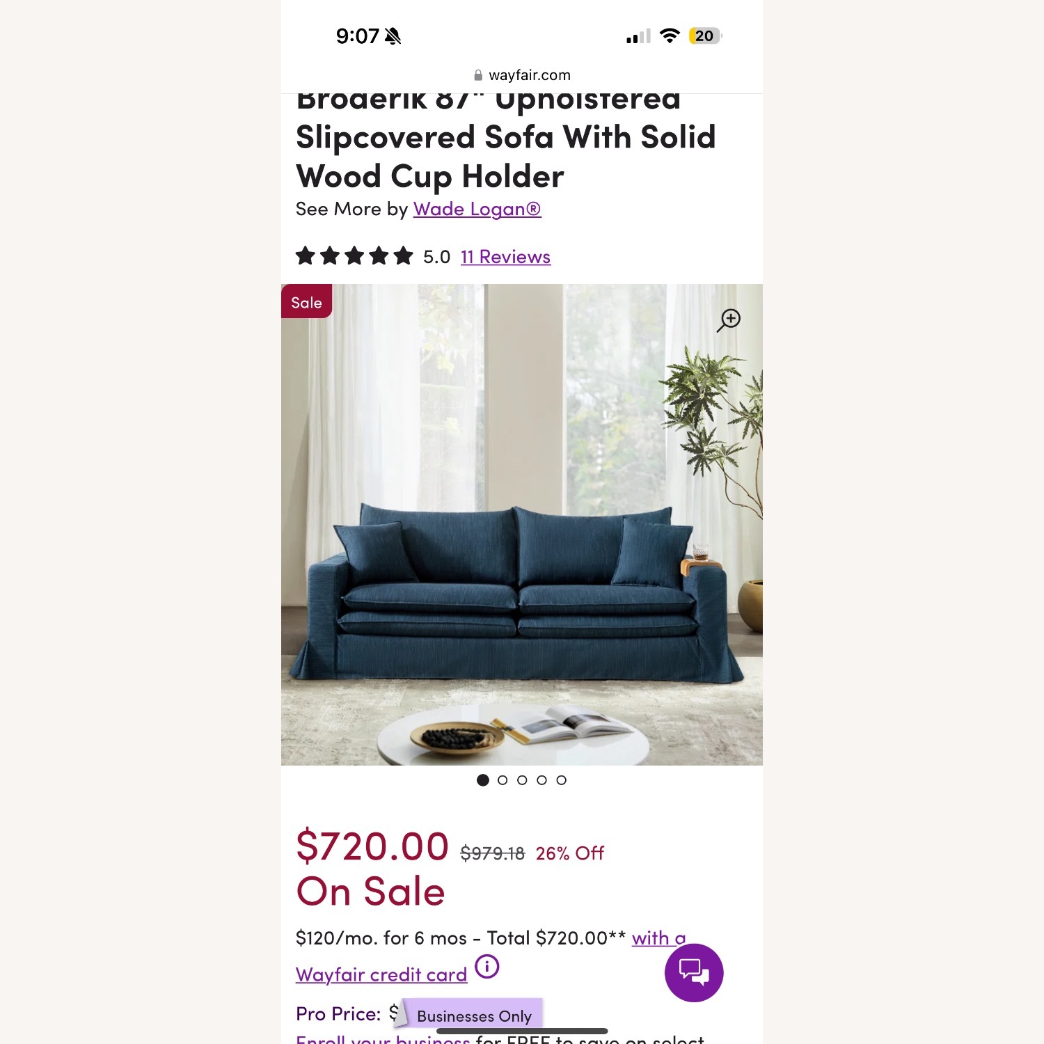 Wayfair Hokku Designs Upholstered Slipcovered Sofa - image-1