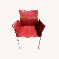 Zanotta Lea Dining Chairs Burgundy Leather
