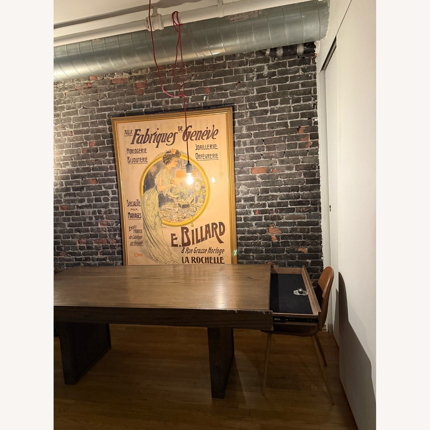 Wood Dining Table with Storage Drawers & 4 Chairs - image-3