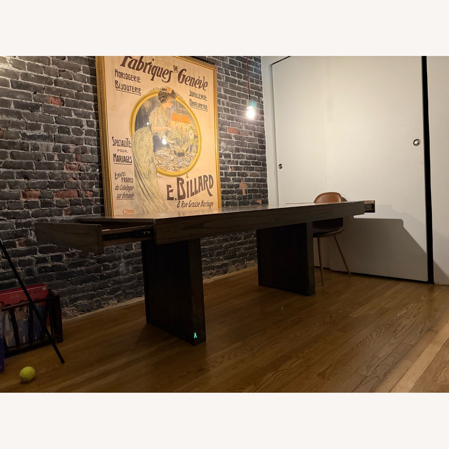 Wood Dining Table with Storage Drawers & 4 Chairs - image-2