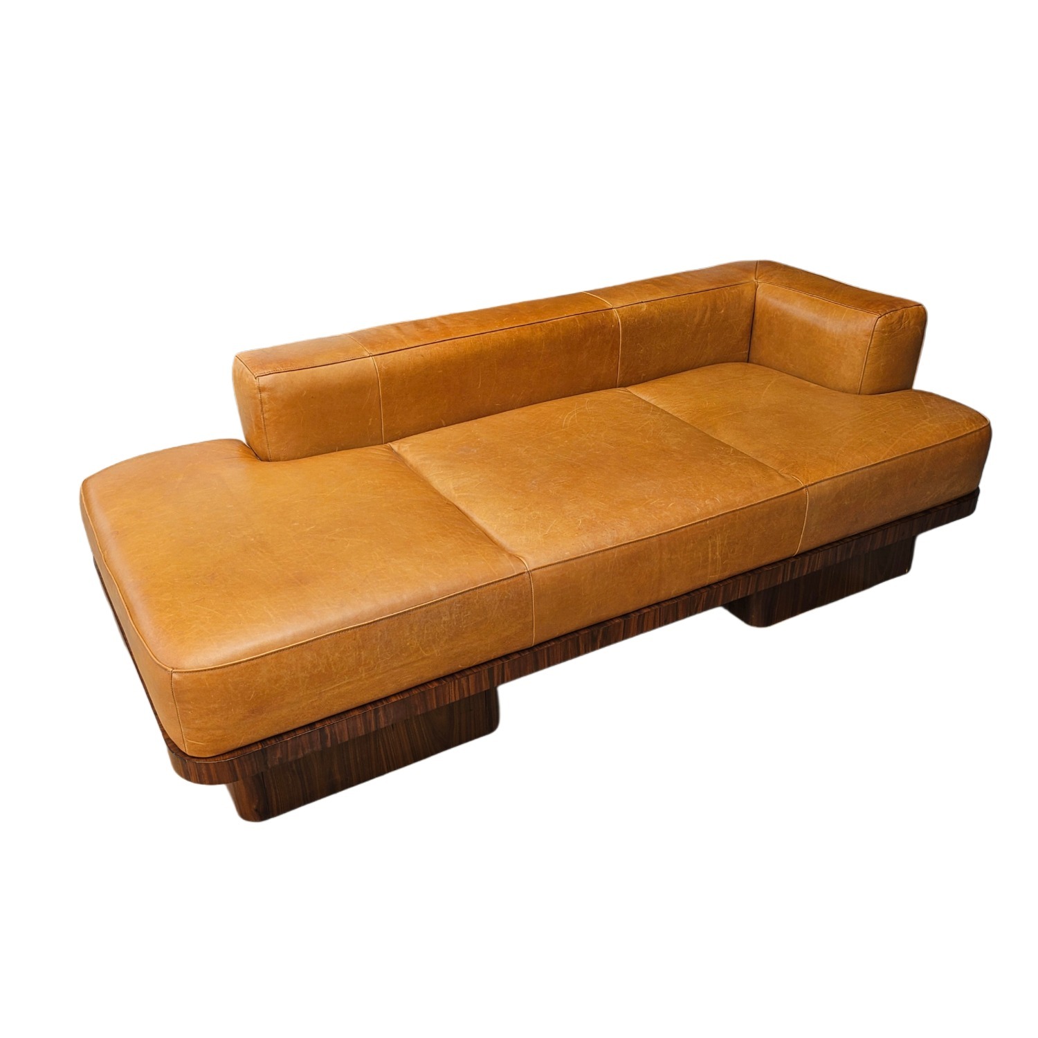CB2 Serafin 81" Brown Leather Daybed - image-1