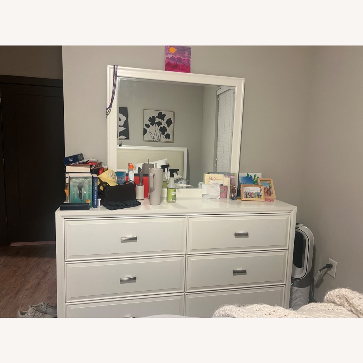 Rooms To Go Belcourt White Dresser w/ mirror - image-2