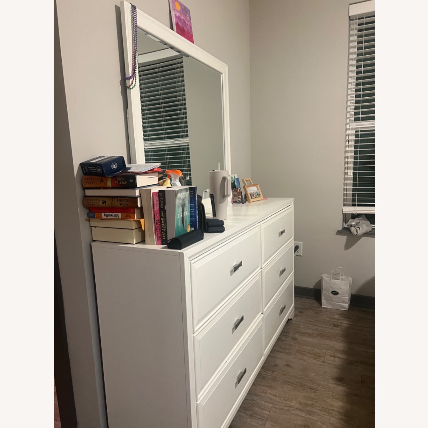 Rooms To Go Belcourt White Dresser w/ mirror - image-3