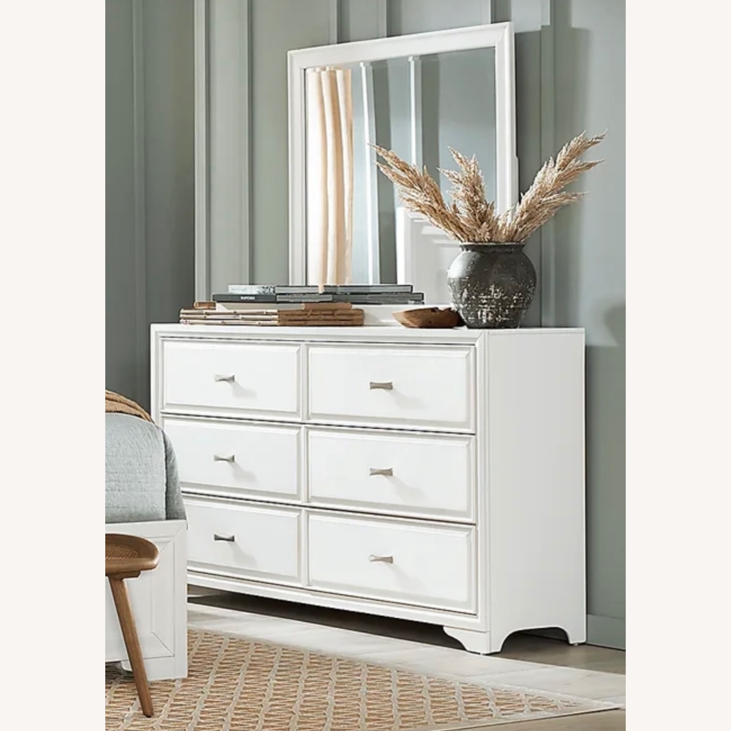 Rooms To Go Belcourt White Dresser w/ mirror - image-1