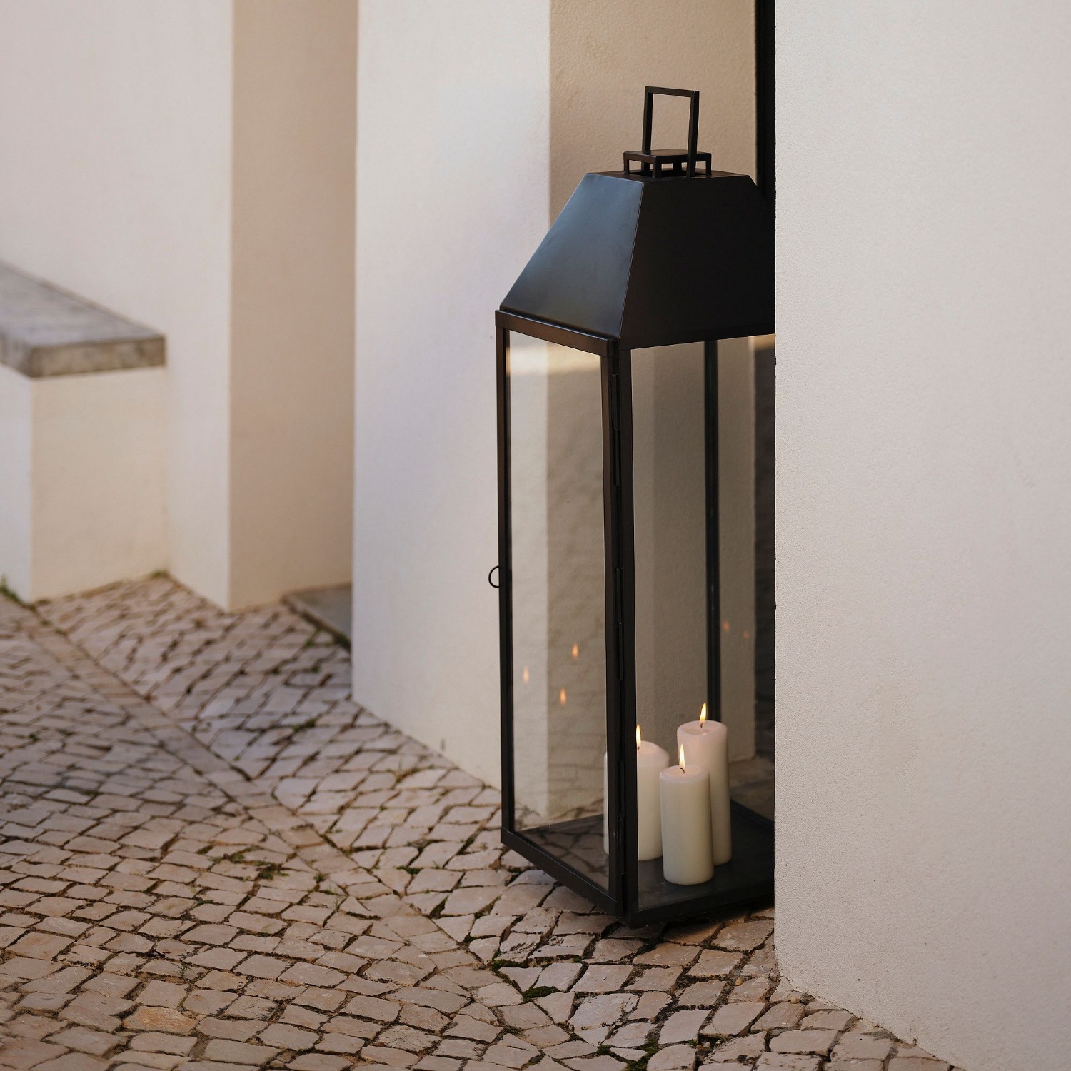 West Elm Modern Antique Bronze Metal Lantern - image-4