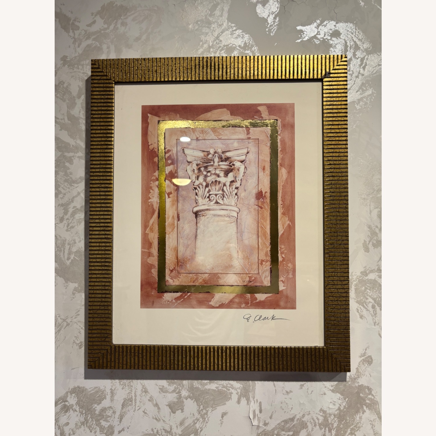  Art Print in Golden Frame W Glass Cover Set of 2 - image-3