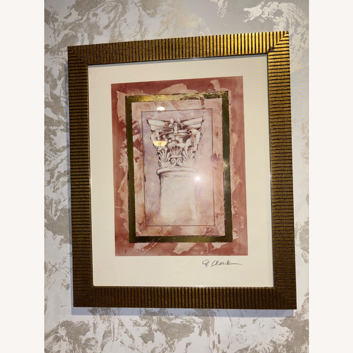  Art Print in Golden Frame W Glass Cover Set of 2 - image-2