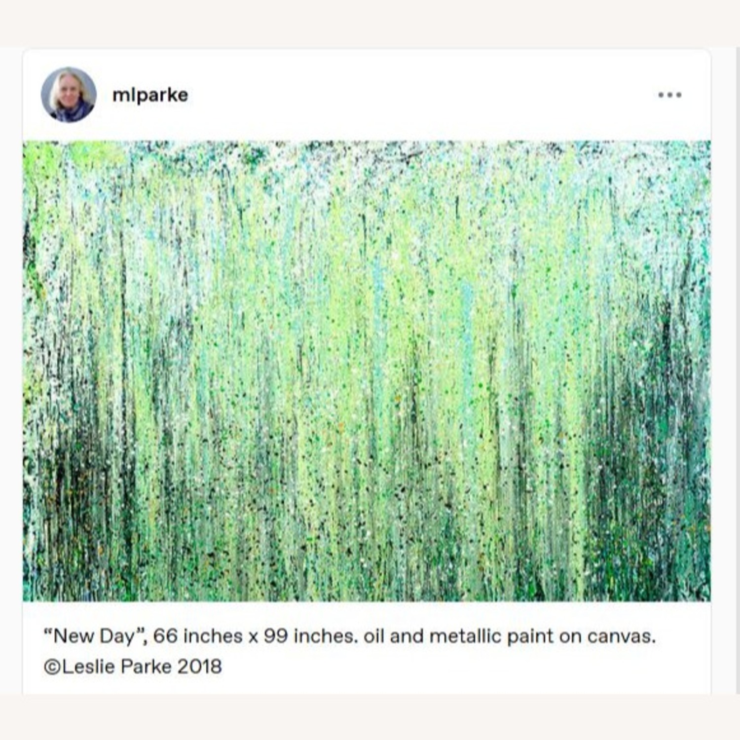 Leslie Parke New Day - Oil and Metallic on Canvas - image-3