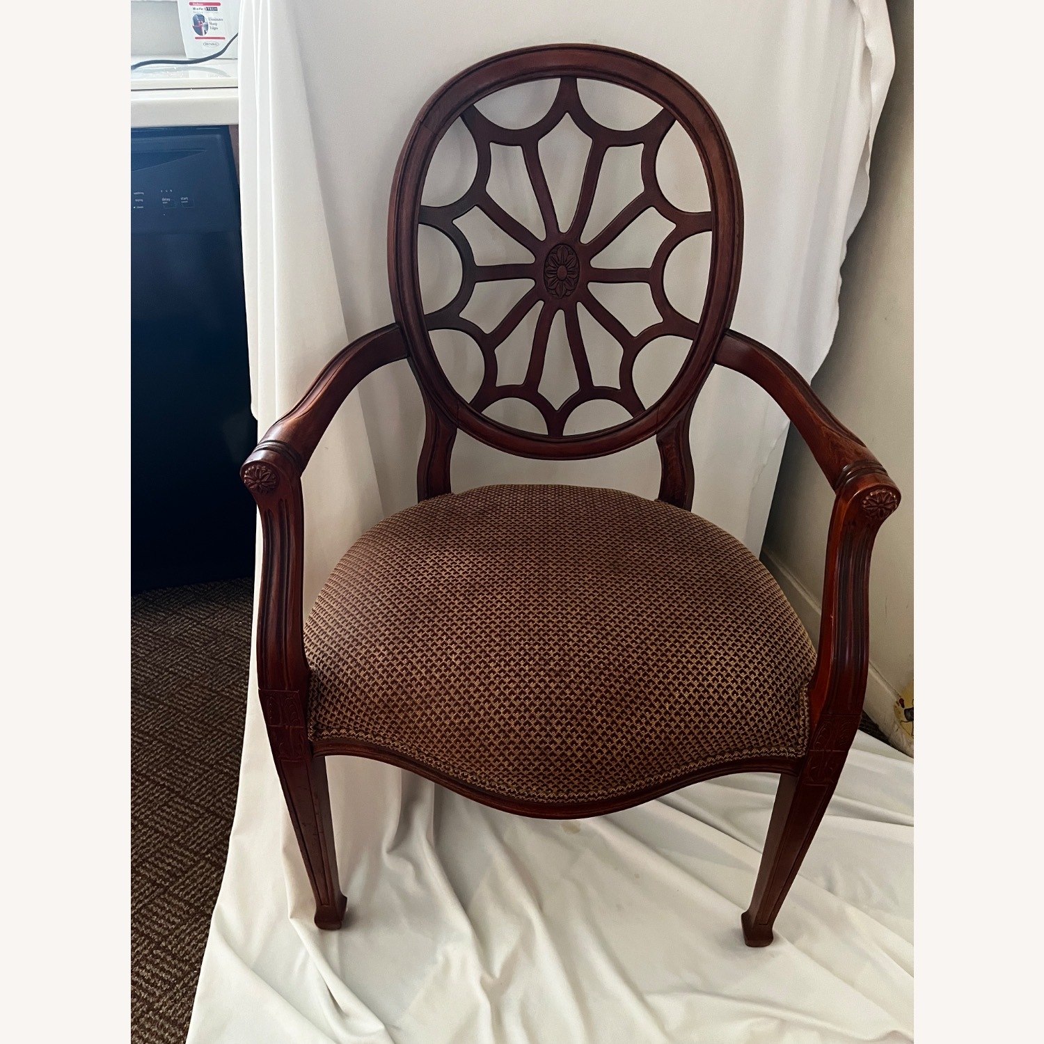 Regency Hepplewhite Style Spider Back Chair - image-1