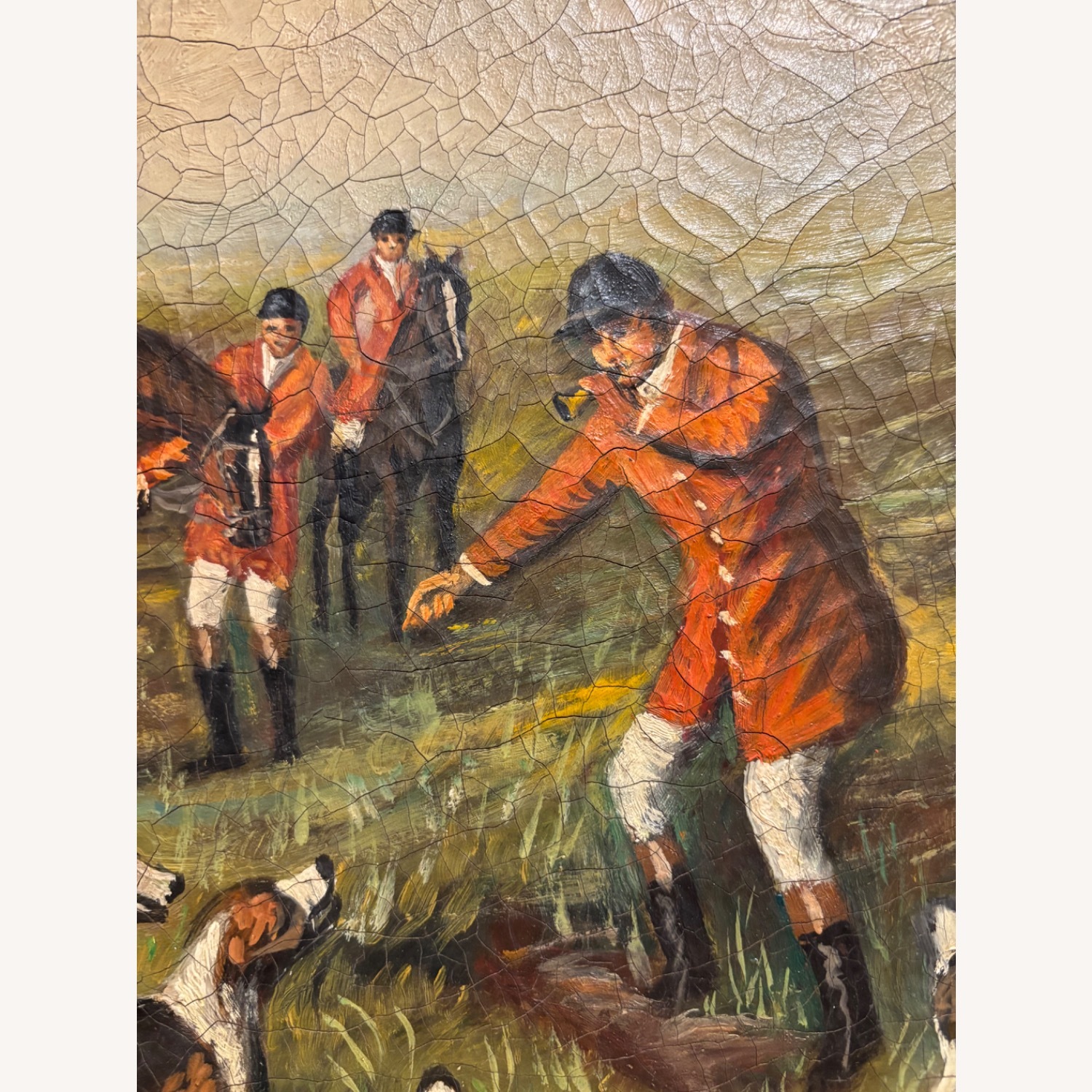 Signed Brummel Oil Painting of Hunting Scene - image-3