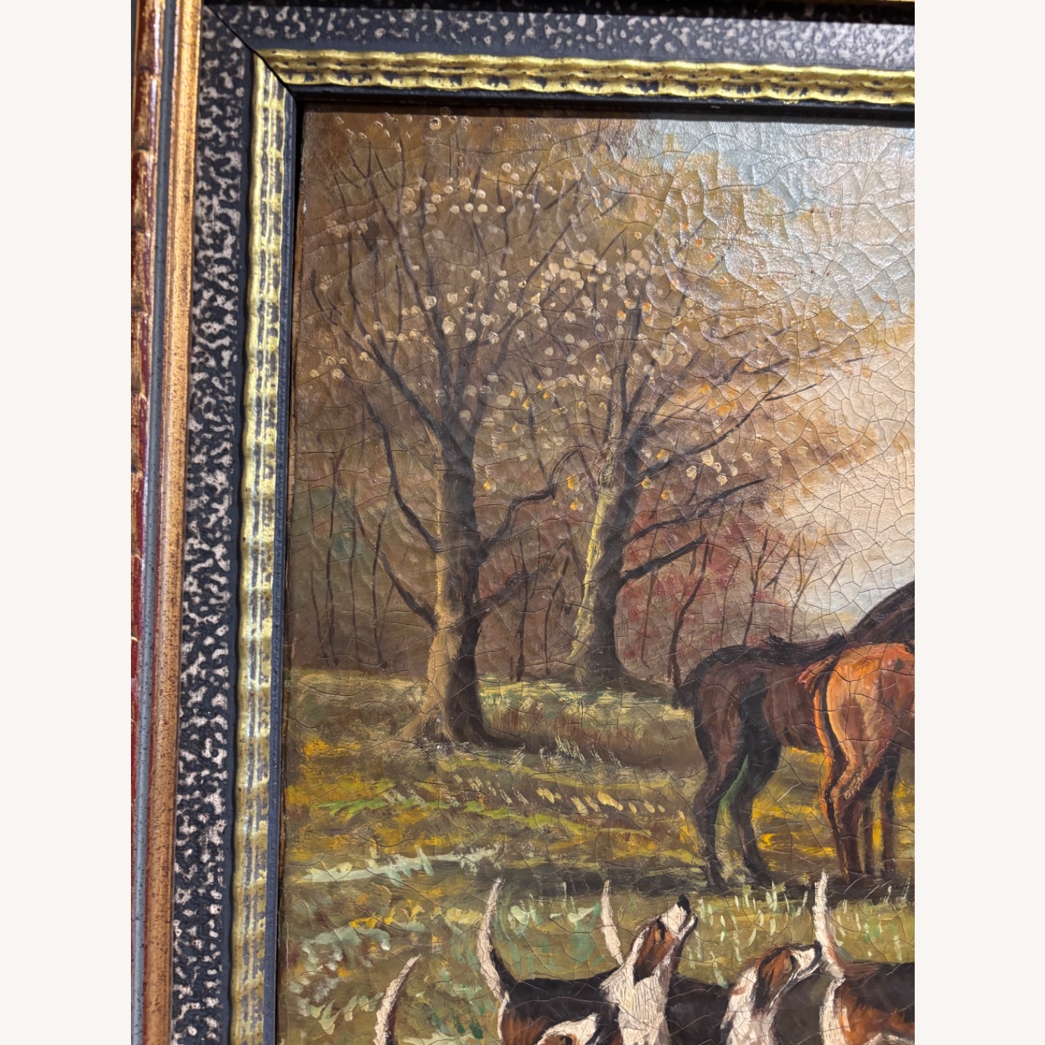 Signed Brummel Oil Painting of Hunting Scene - image-5