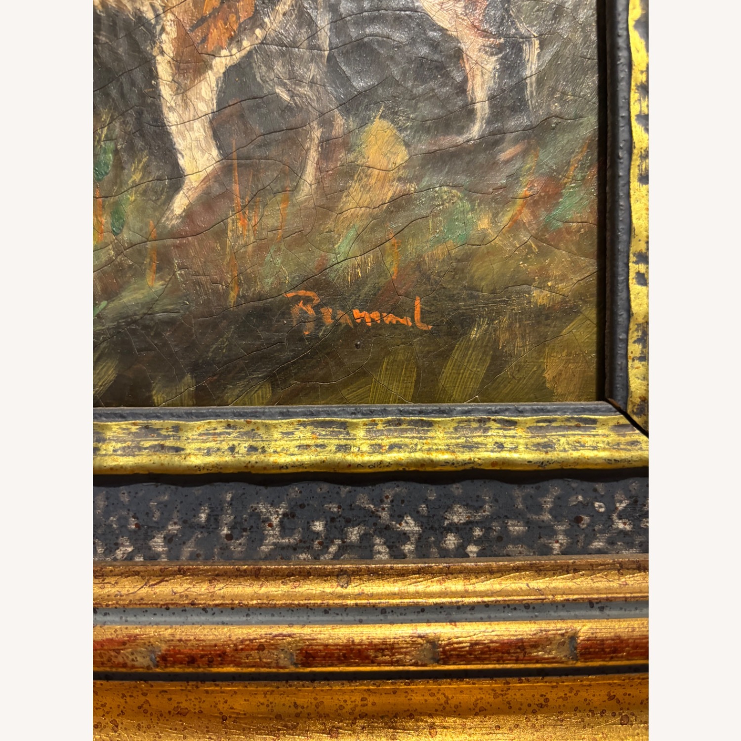 Signed Brummel Oil Painting of Hunting Scene - image-2