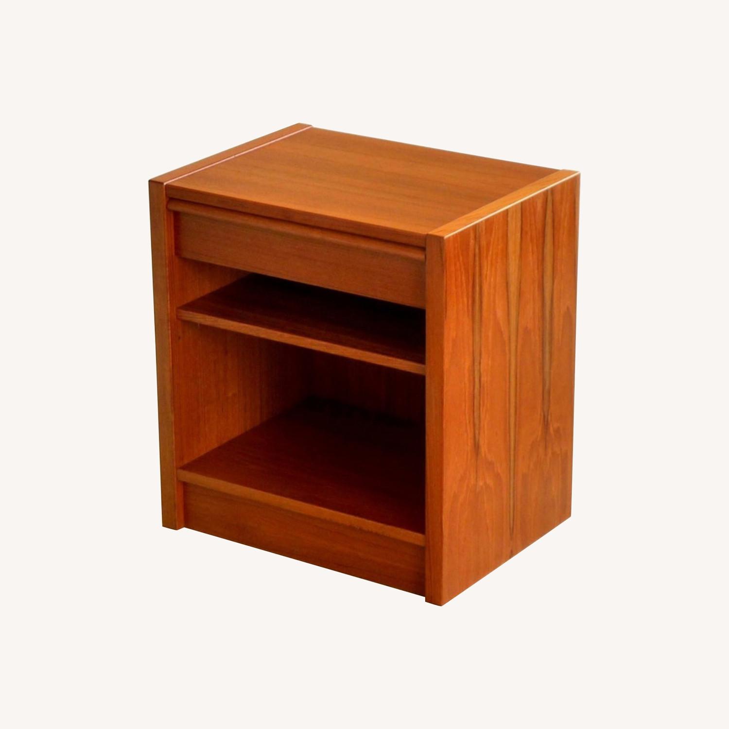 Vintage Mid-Century Solid Teak Nightstand - image-0