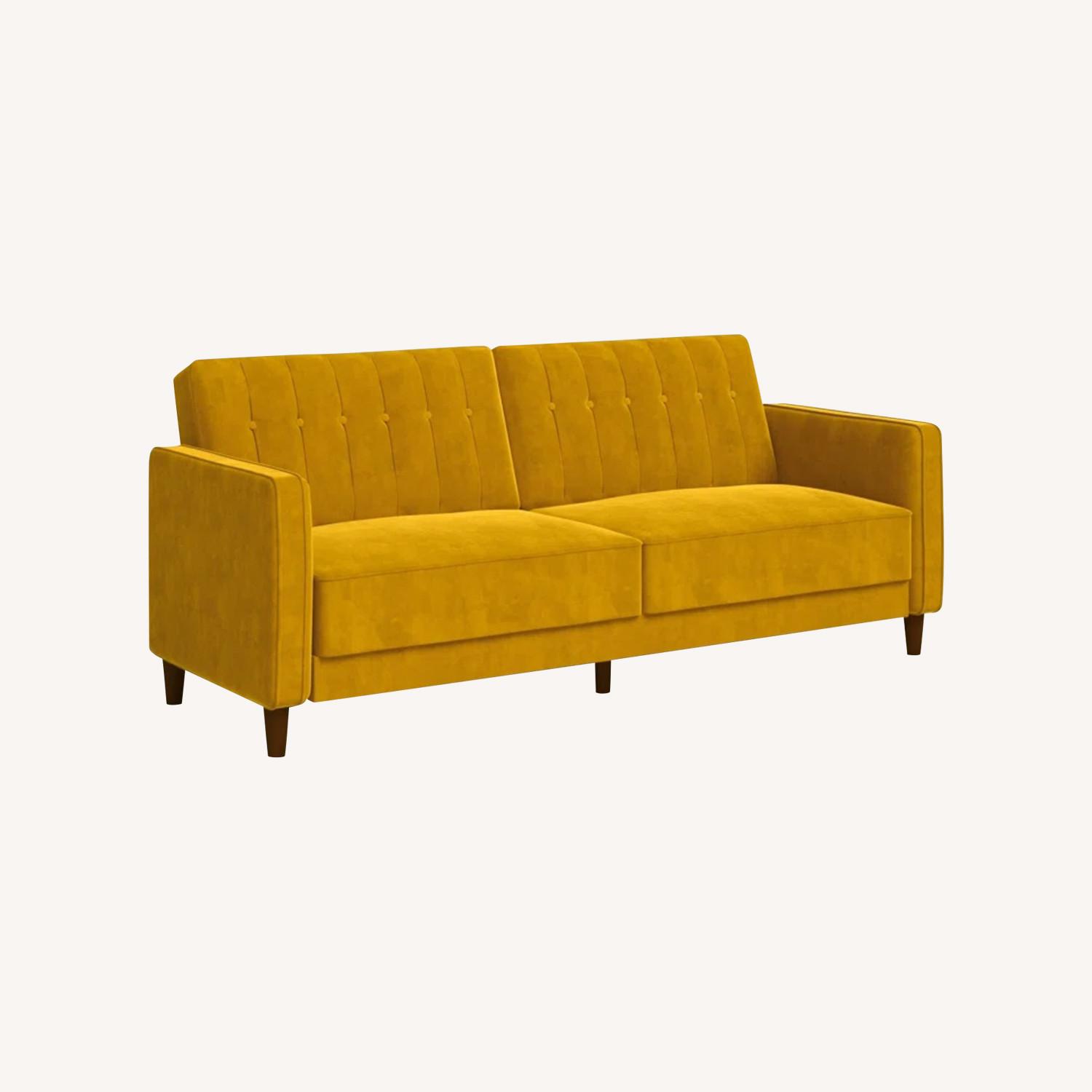 Perdue 81.5" Velvet Square Arm Convertible Sofa - image-0