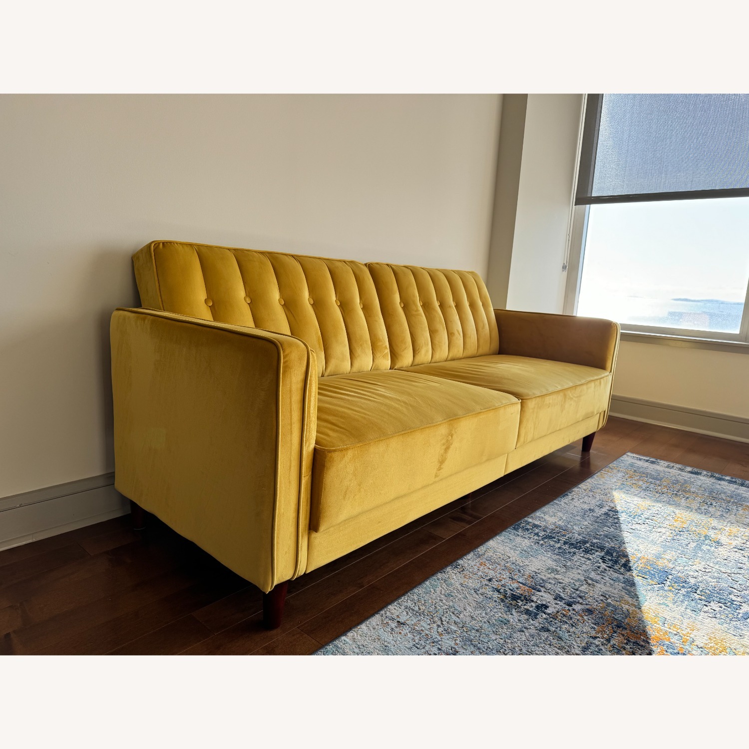 Perdue 81.5" Velvet Square Arm Convertible Sofa - image-2