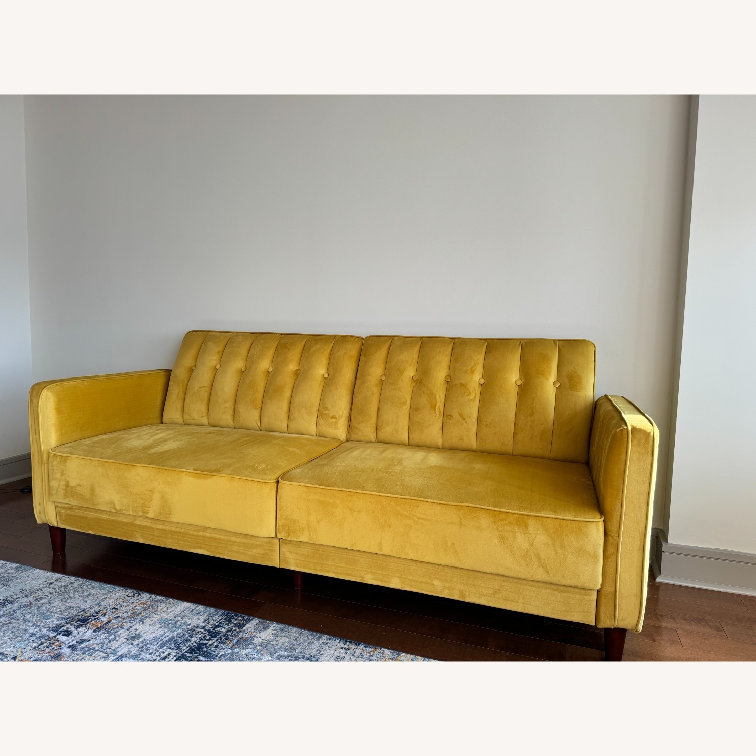 Perdue 81.5" Velvet Square Arm Convertible Sofa - image-1