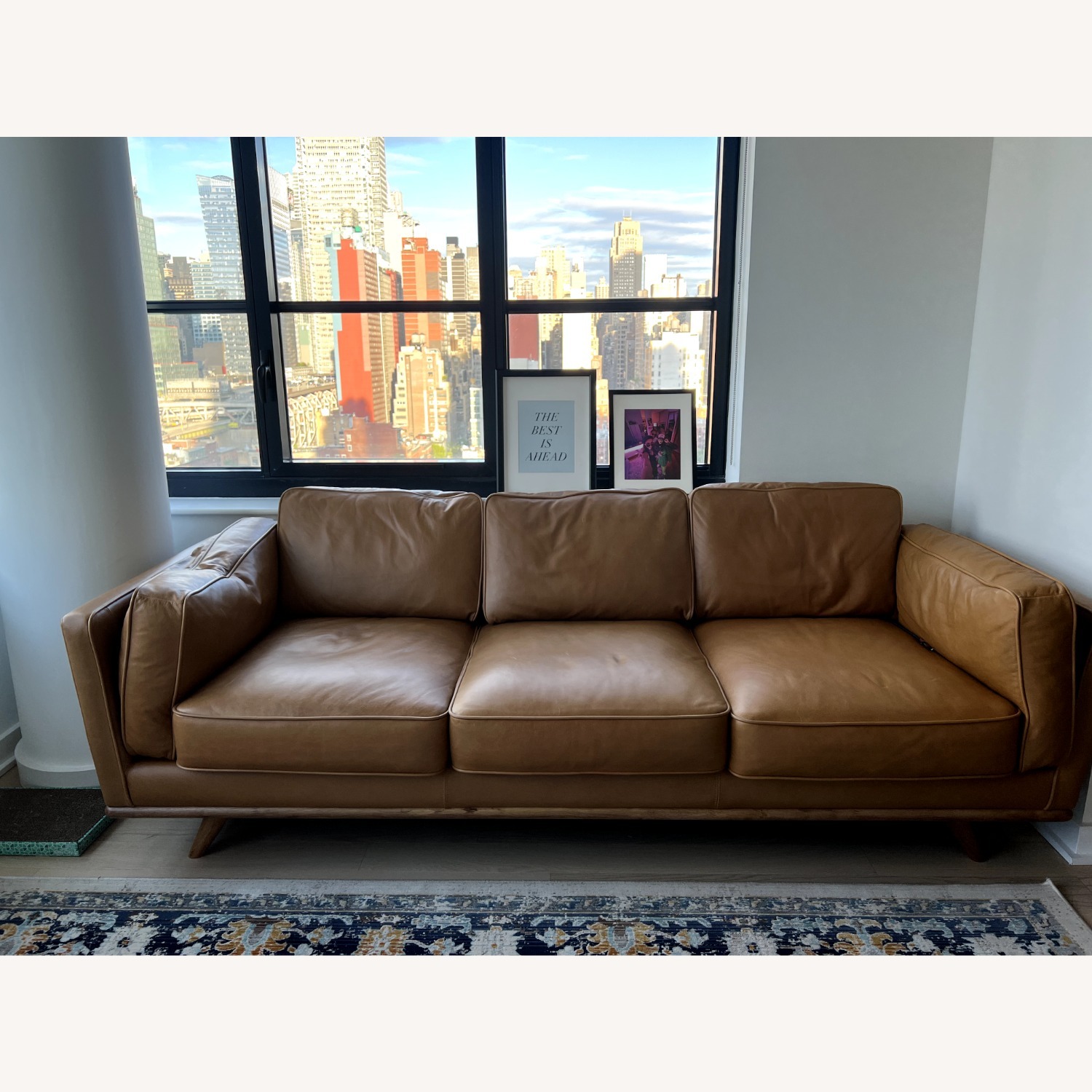 Article Timber 90" Leather Sofa - image-1