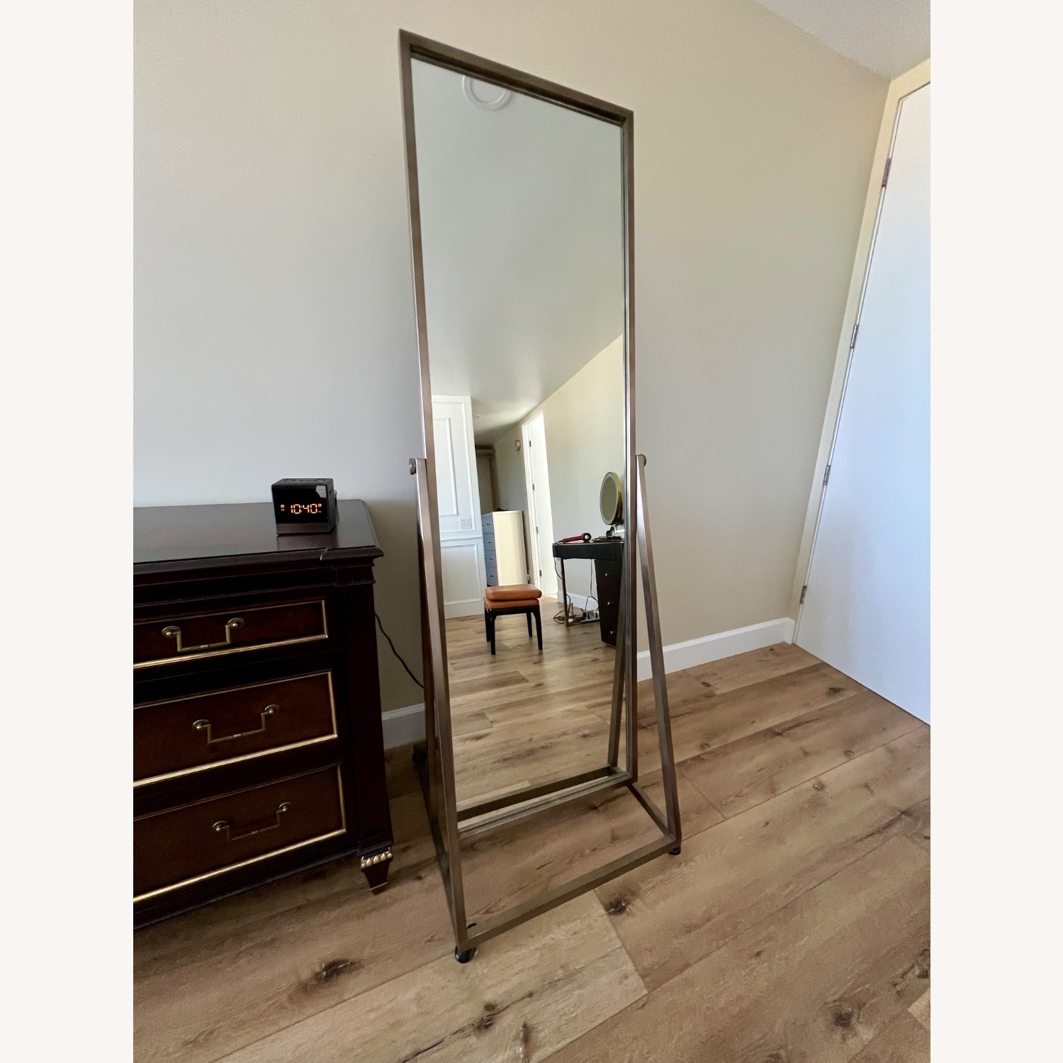 Living Spaces Brushed Brass Stainless Steel Standing Mirror - image-3