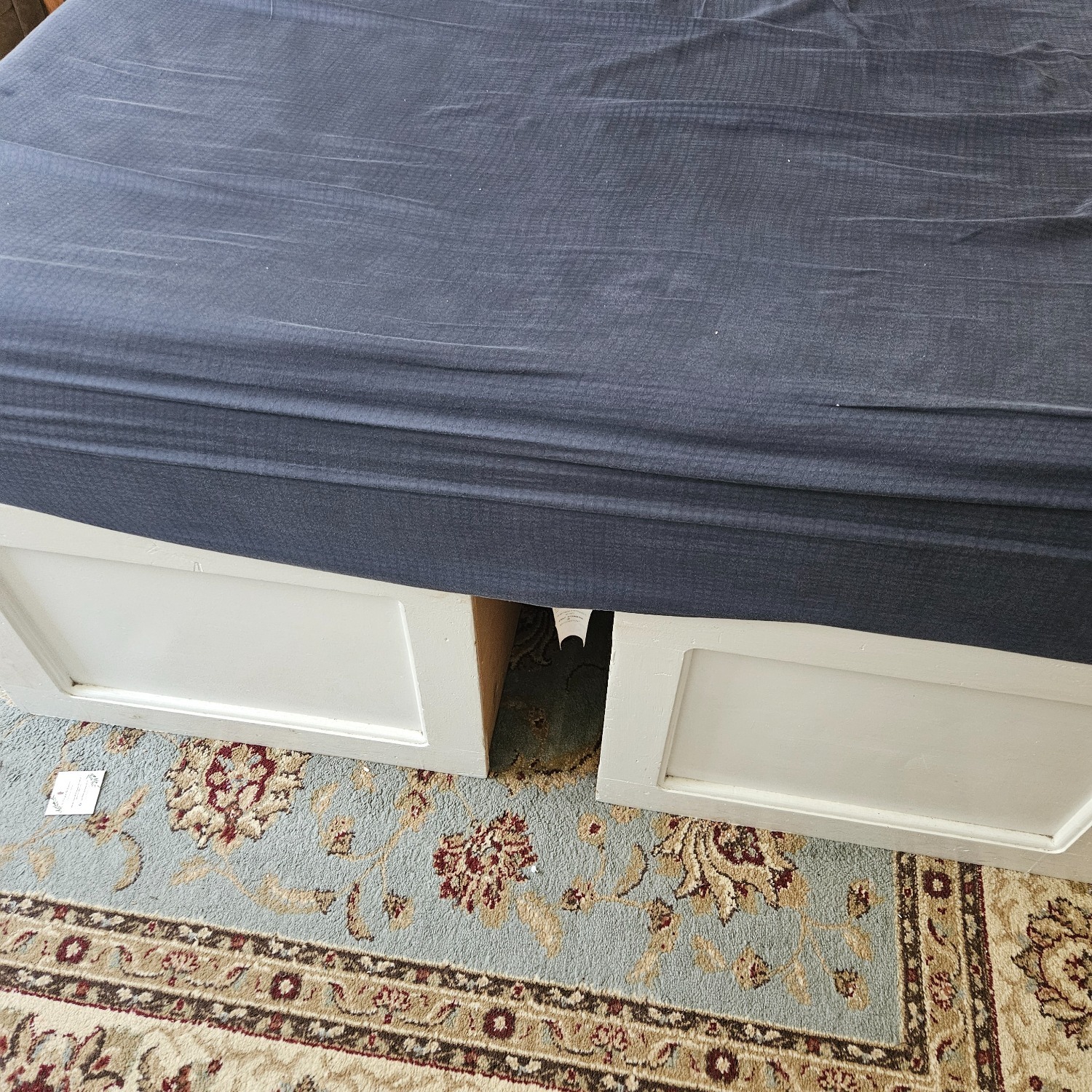 White Wooden Queen or Full Bed With Storage  - image-3