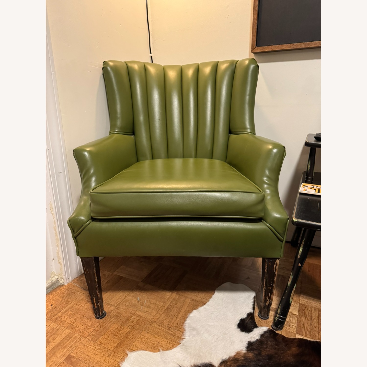 Vintage Upholstered Wingback Chair - image-1